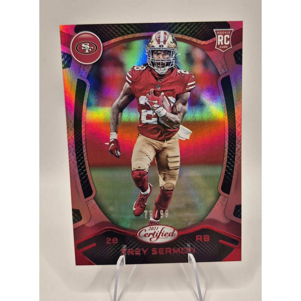 2021‎ Certified Trey Sermon #124 Red Mirror /99 San Francisco 49ers